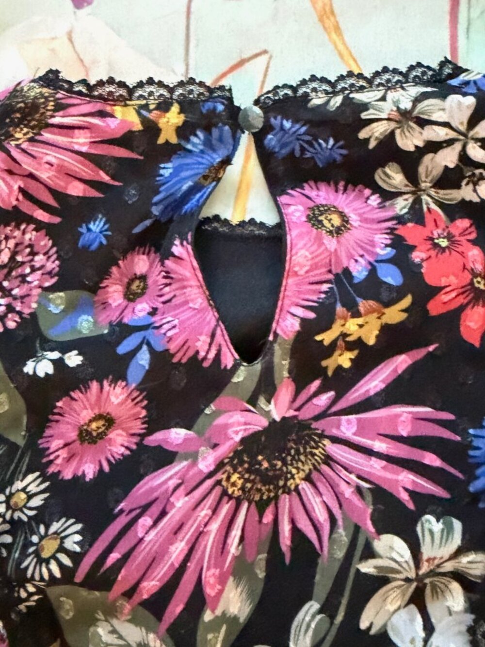 🆕Spring + Mercer Floral Blouse Size XS | Ruffle Sleeve Peplum Top - Picture 4 of 10